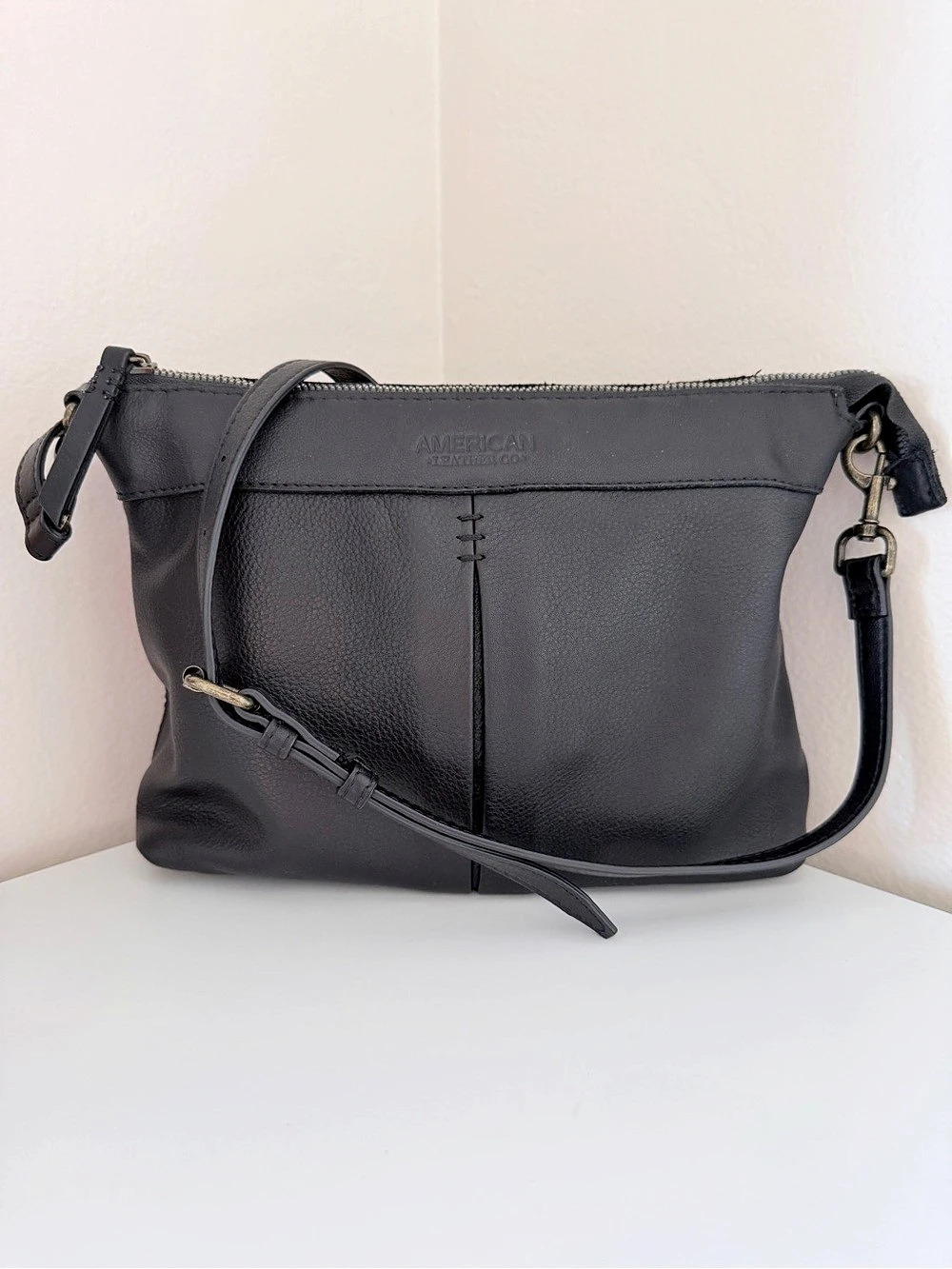 American Leather Black Crossbody Bag